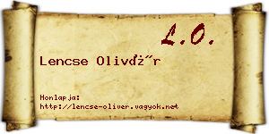 Lencse Olivér névjegykártya
