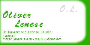oliver lencse business card